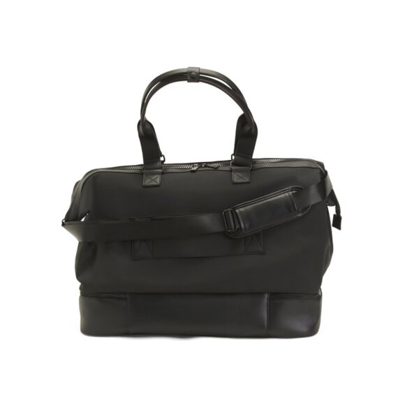 MAX STUDIO Black 20in Drop Bottom Weekender With Trolley Sleeve - Picture 1 of 2